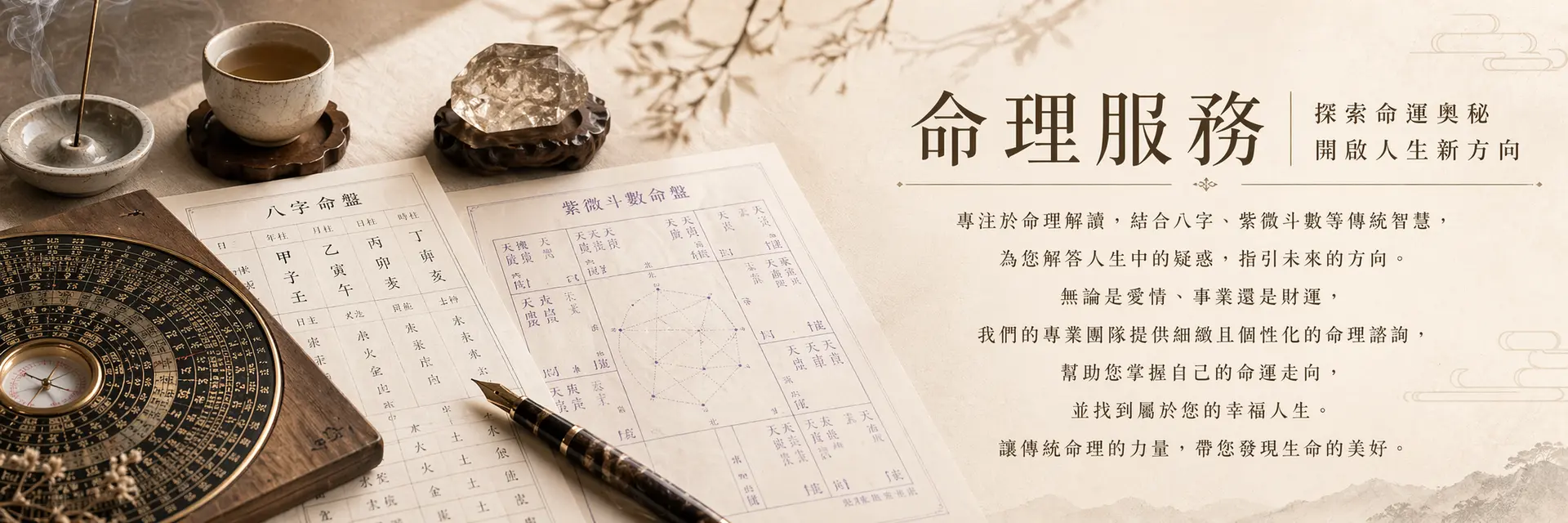 命理服務結合八字與紫微斗數，協助探索命運方向