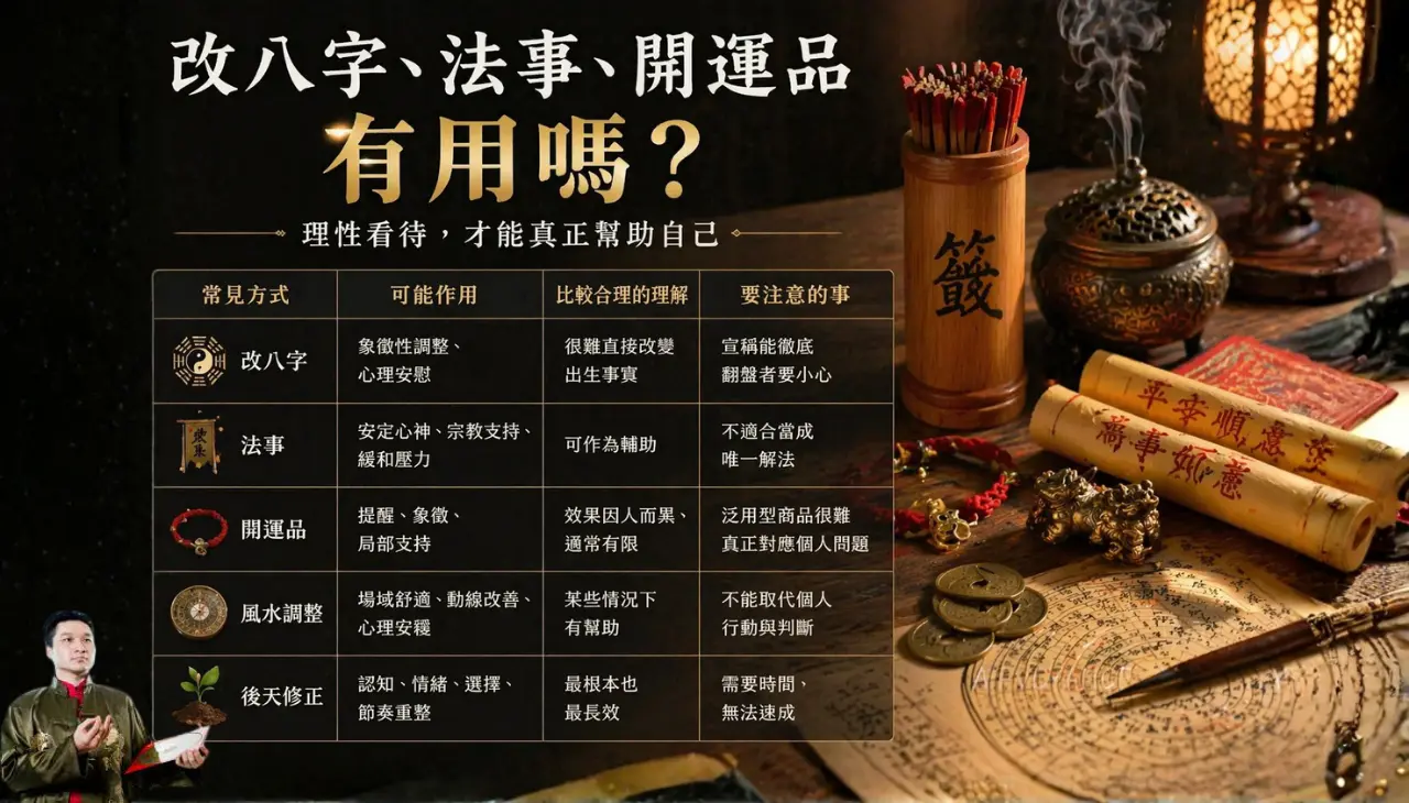 改八字、法事、開運品對命格的作用與限制