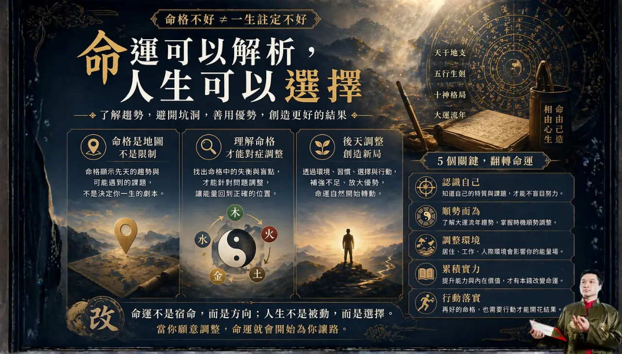 命運可以調整與選擇並透過後天行動改善人生走向