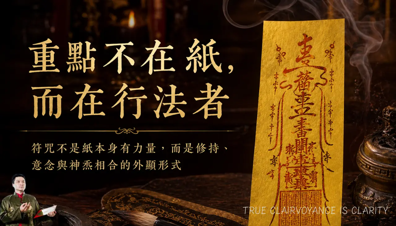 符咒重點不在符紙本身，而在行法者修持與神炁相合的道法意涵