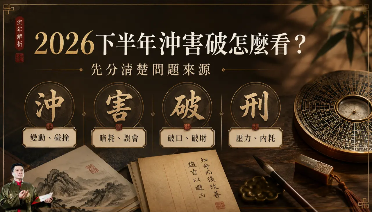 2026下半年沖害破解析，說明沖害破刑的問題來源與重點