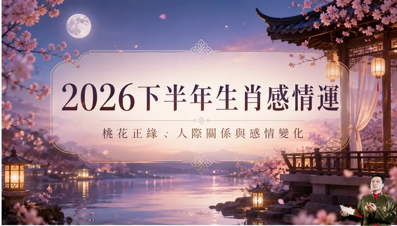 2026下半年生肖感情運，呈現桃花正緣與關係變化