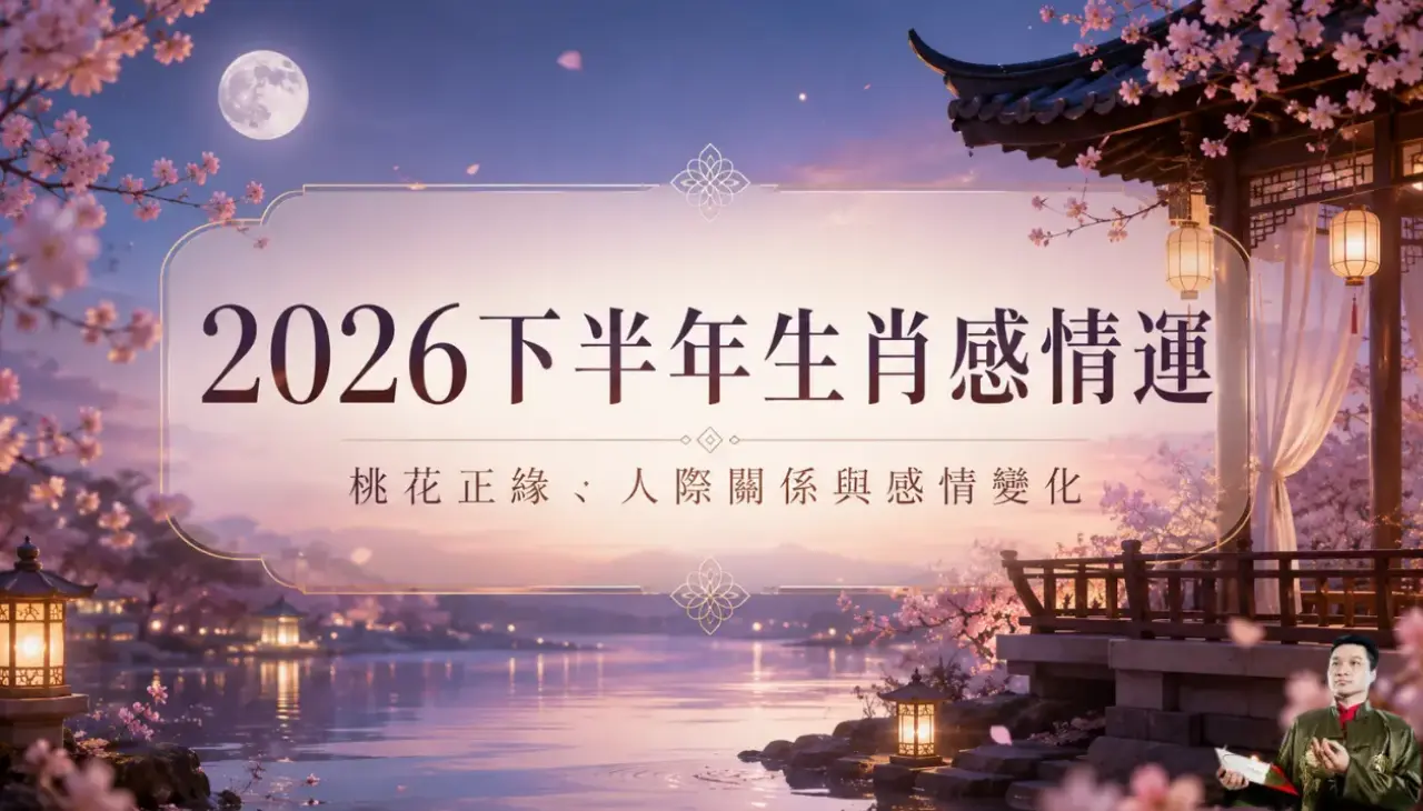 2026下半年生肖感情運，呈現桃花正緣與關係變化