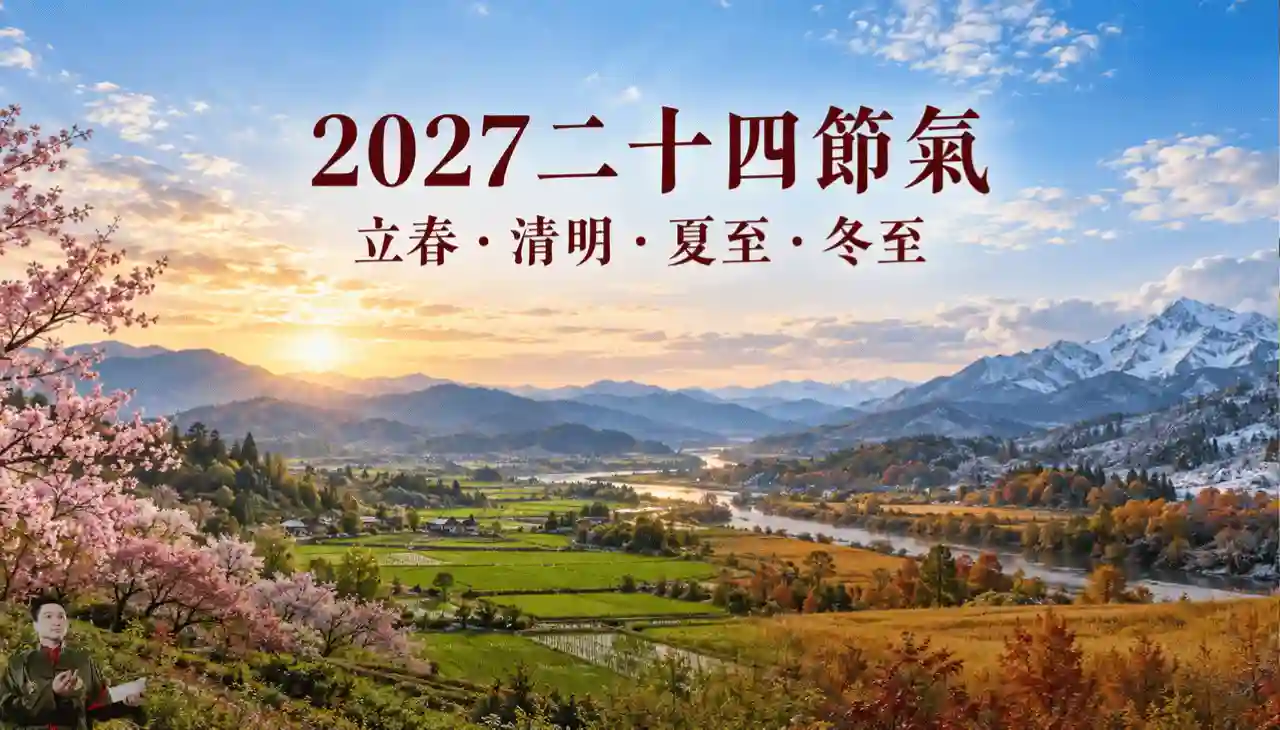2027二十四節氣與立春、清明、夏至、冬至四季變化