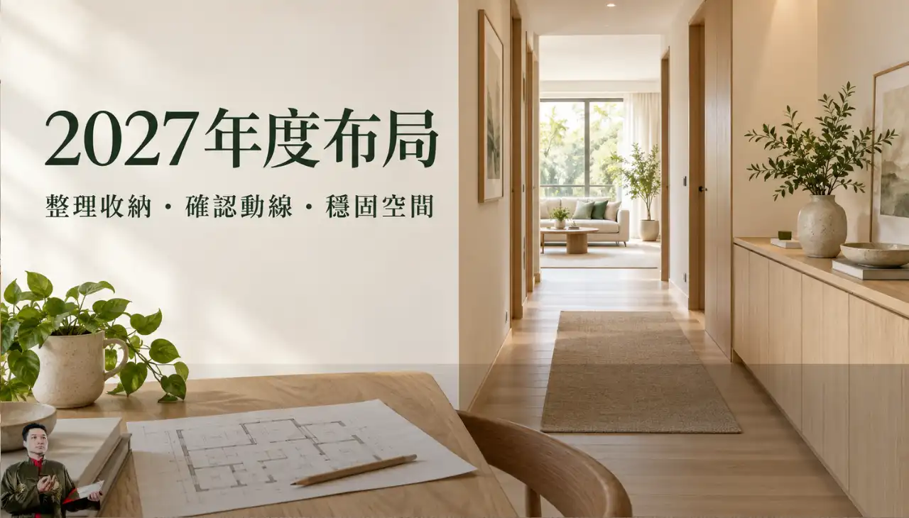 2027年度布局,住宅平面圖搭配整齊收納與通透走道