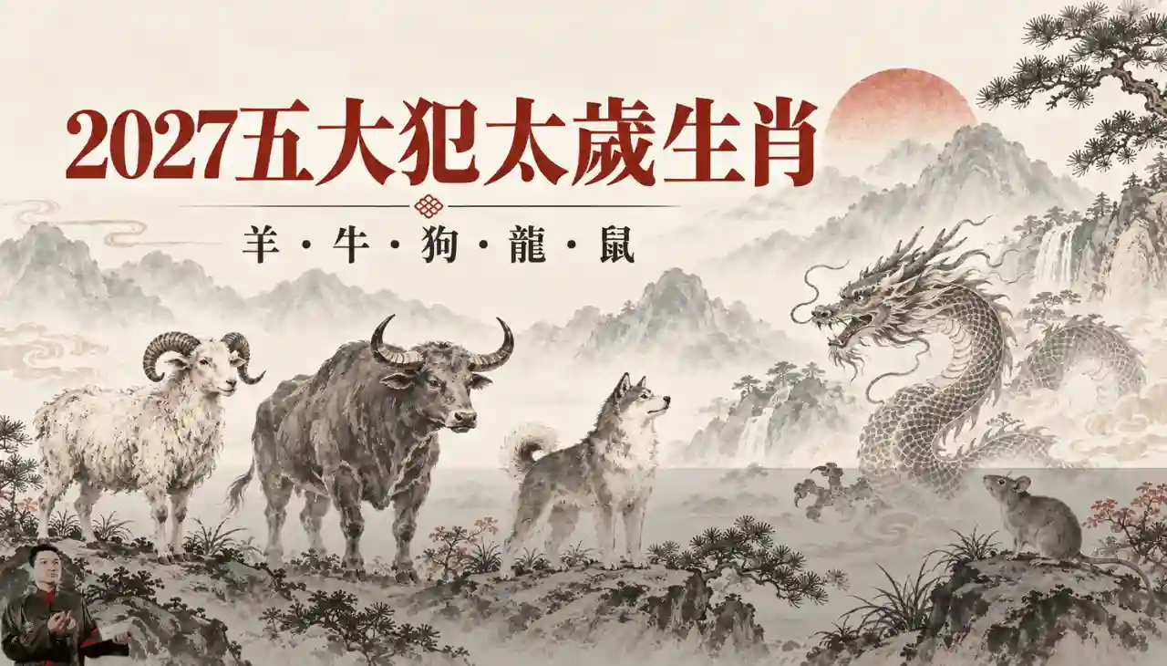 2027年羊牛狗龍鼠五大犯太歲生肖