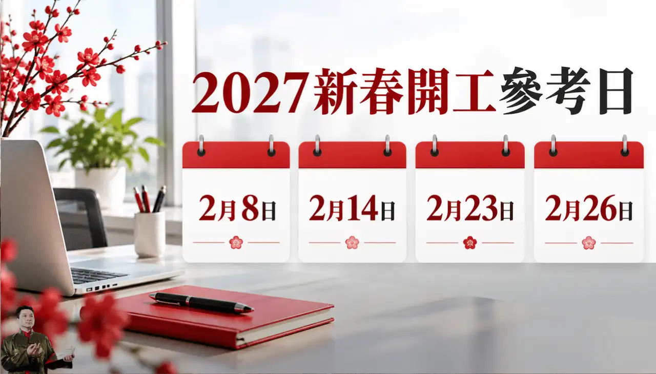 2027新春開工參考日2月8日2月14日2月23日2月26日