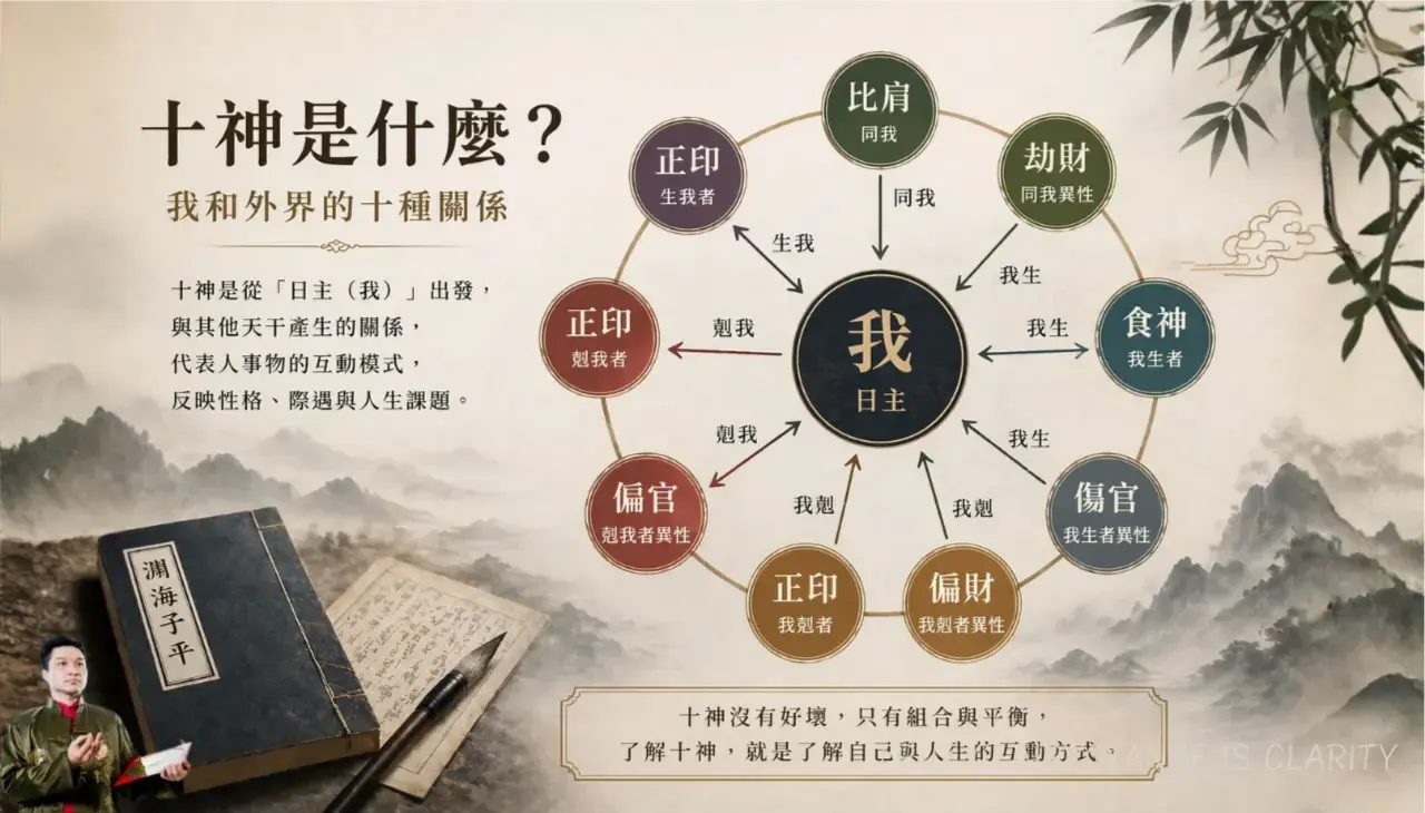 八字十神比肩劫財食神傷官正財偏財關係結構