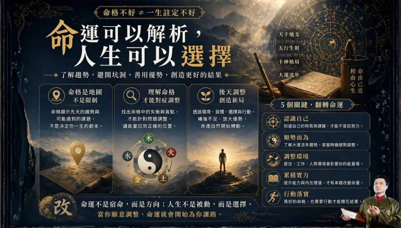 命運可以調整與選擇並透過後天行動改善人生走向