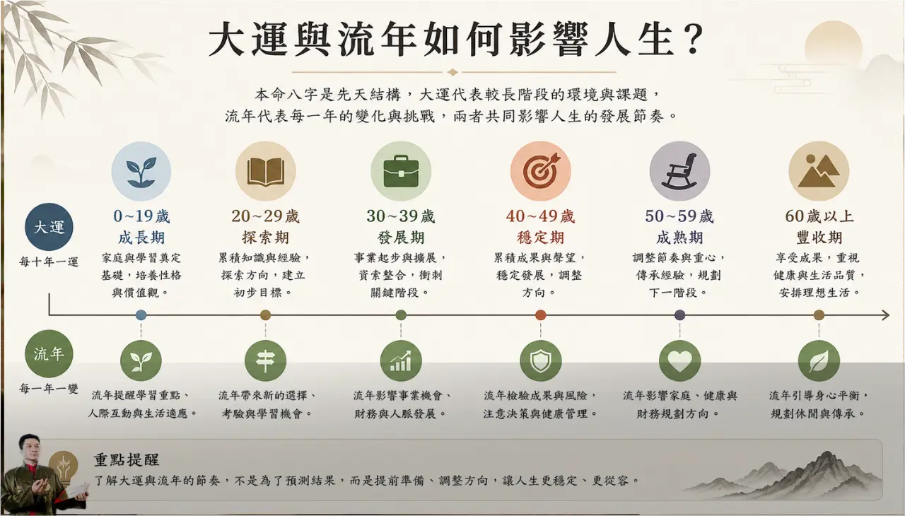 八字大運與流年影響人生不同階段的發展節奏