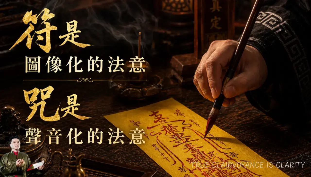 符是圖像化的法意，咒是聲音化的法意，呈現書符持咒與道法儀式的關係